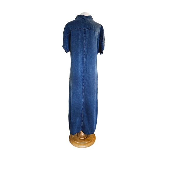 Soft Surroundings Blue Buttoned Maxi Dress with Dolman Sleeves - Picture 2 of 11